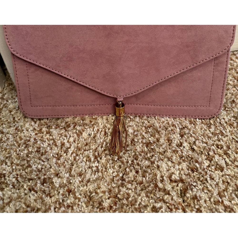 Purple lilac colored Asos envelope clutch
